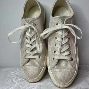 Converse Women's silver Glittering Textured Sneakers